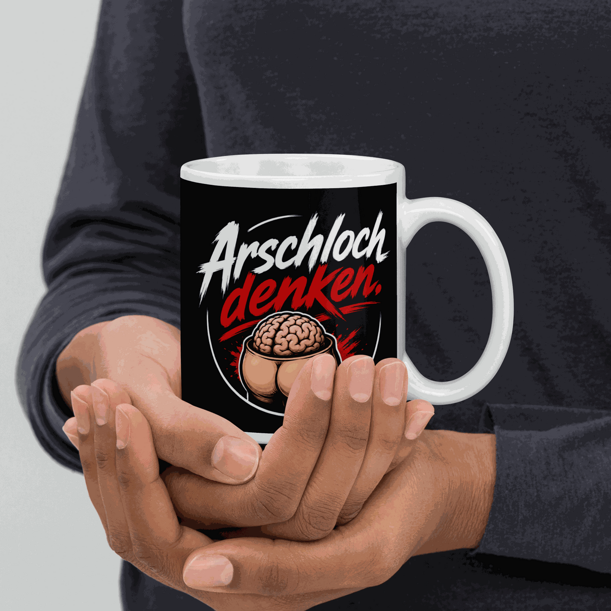 Keramik Kaffeetasse mit frechem Aufdruck robust spülmaschinengeeignet