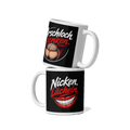 Robuste keramische kaffeetasse mit leuchtendem aufdruck und spülmaschinenfest