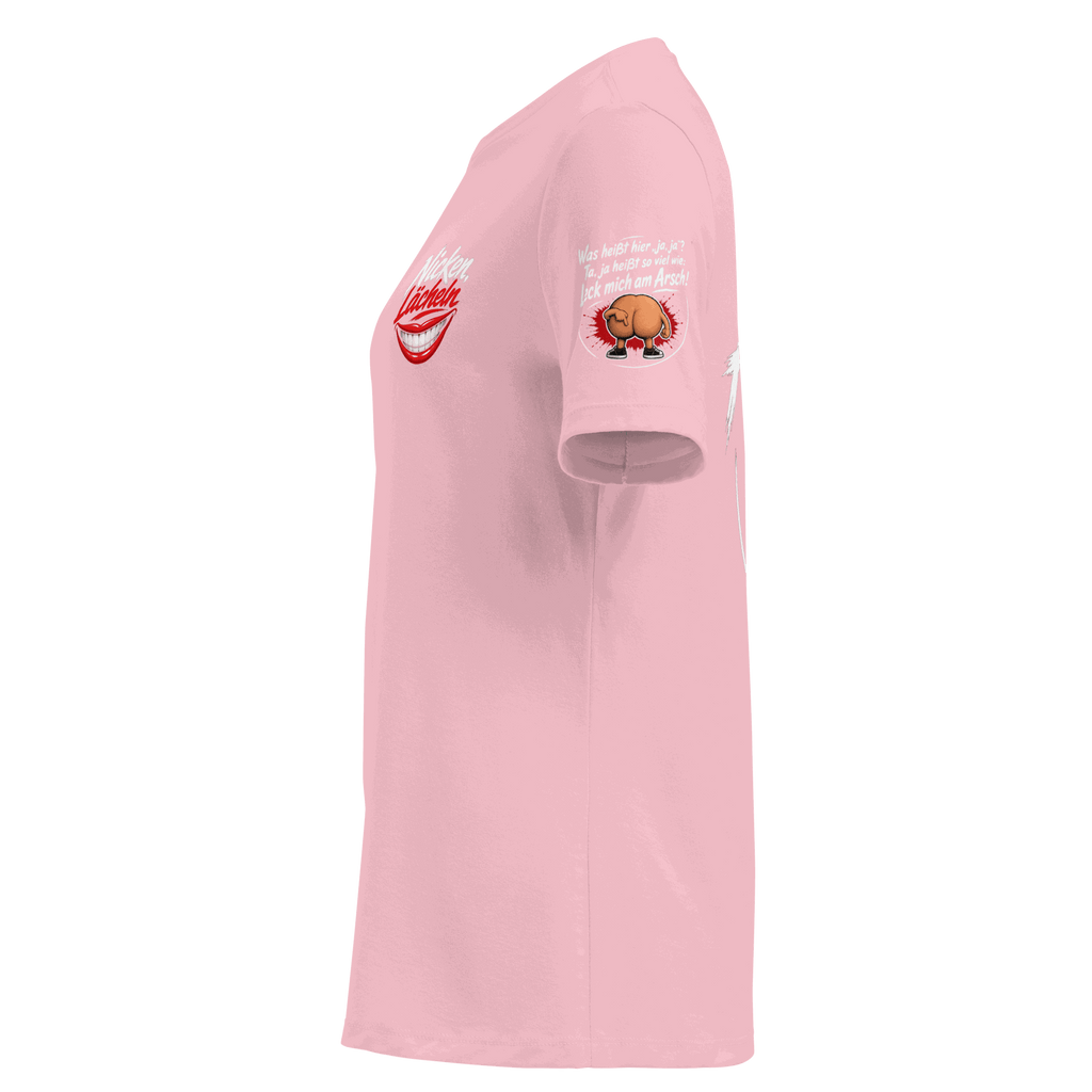 lockeres damen-t-shirt aus weichstem baumwollstoff mit rundhalsausschnitt