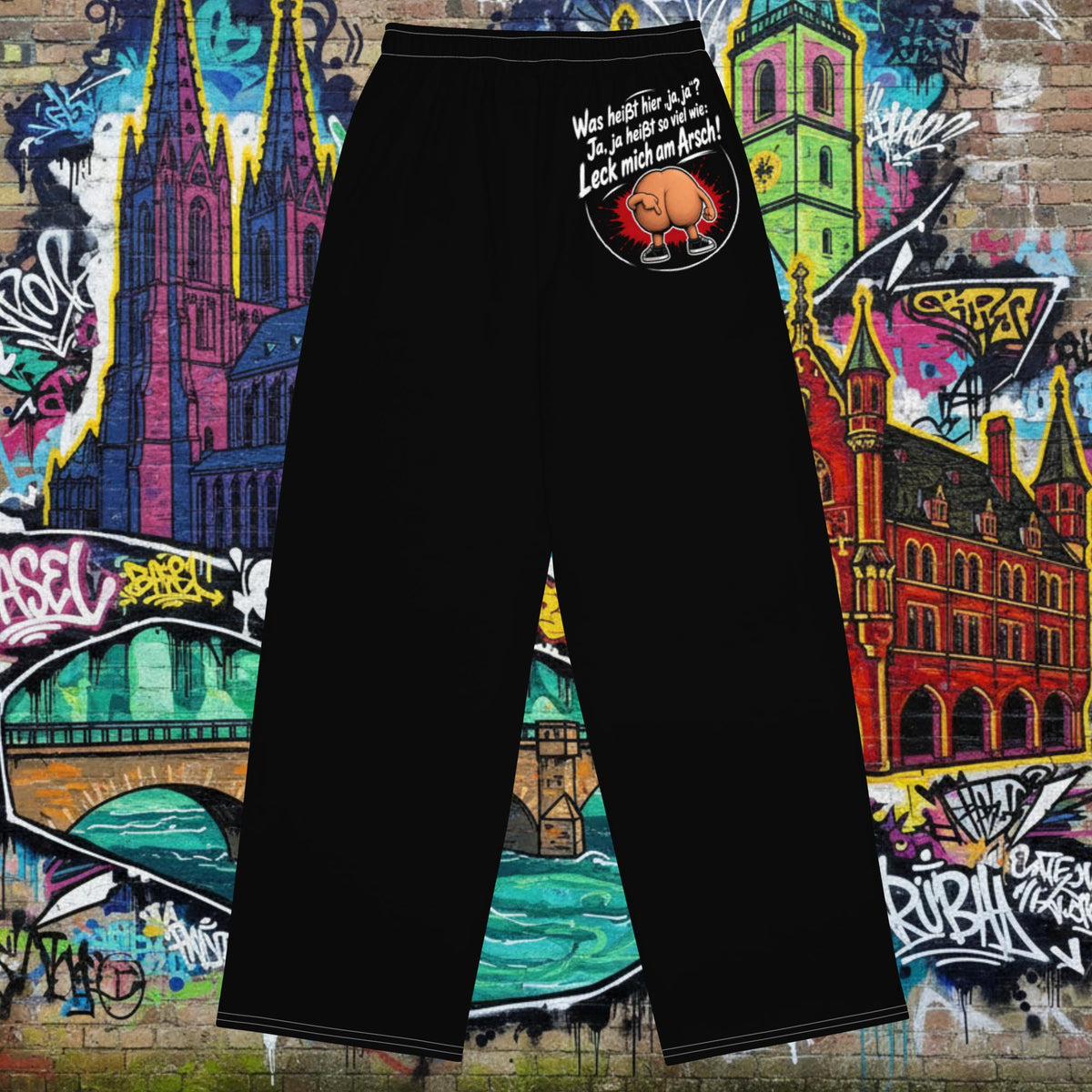 Unisex Hose mit weiten Beinen und Allover-Druck in bequemer Passform