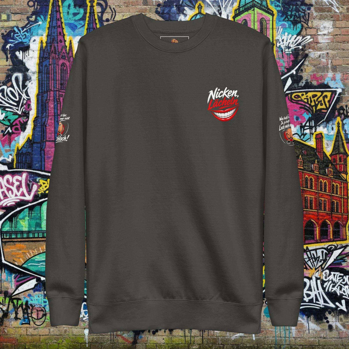 Unisex-Premium-Pullover aus Baumwolle mit Rundhalsausschnitt und Fleece-Innenseite