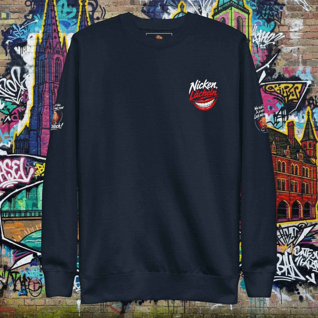 Unisex-Premium-Pullover mit Rundhalsausschnitt und weichem Fleece in Grau