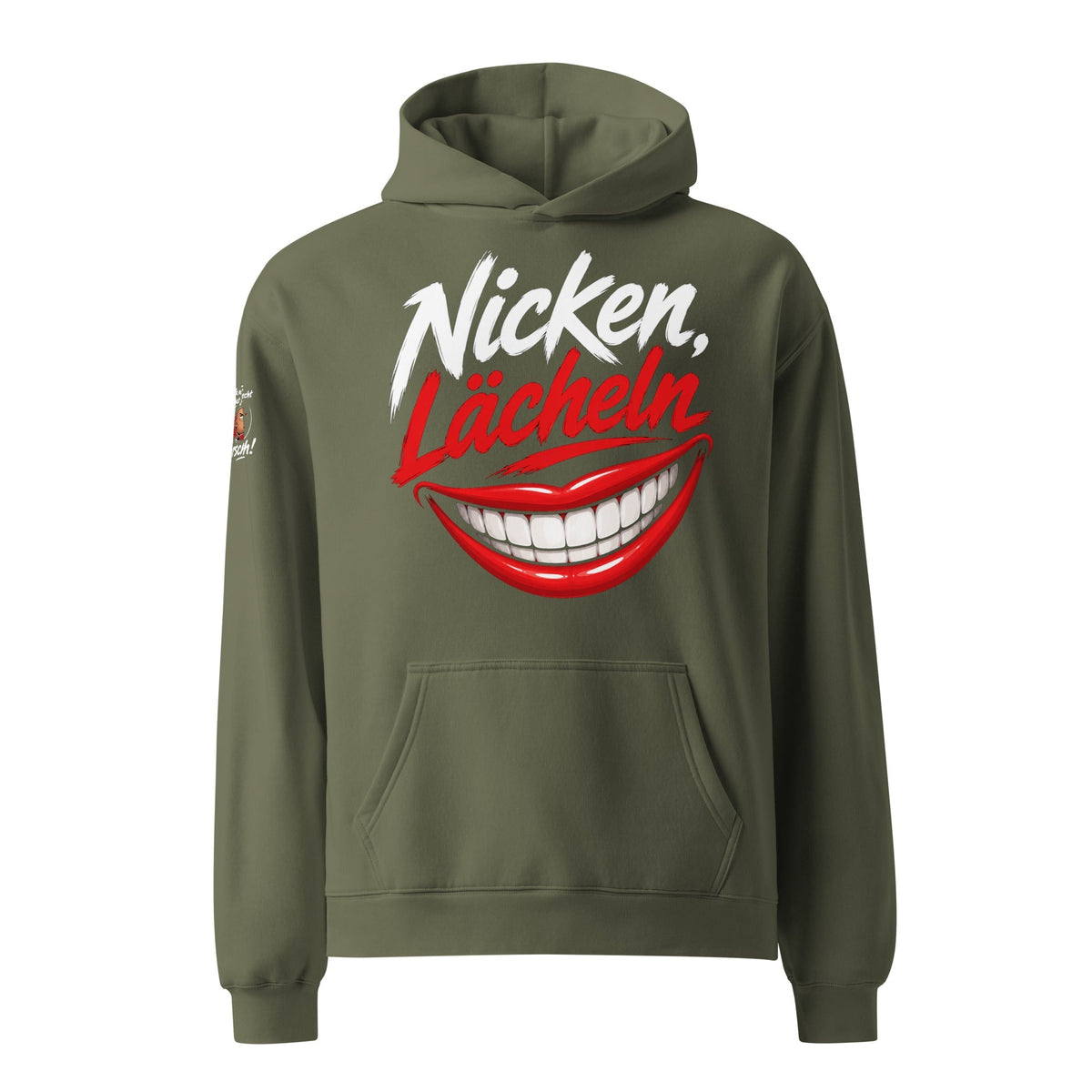 Männlicher Oversized Hoodie aus weichem Premium-Material mit Kängurutasche und gefütterter Kapuze
